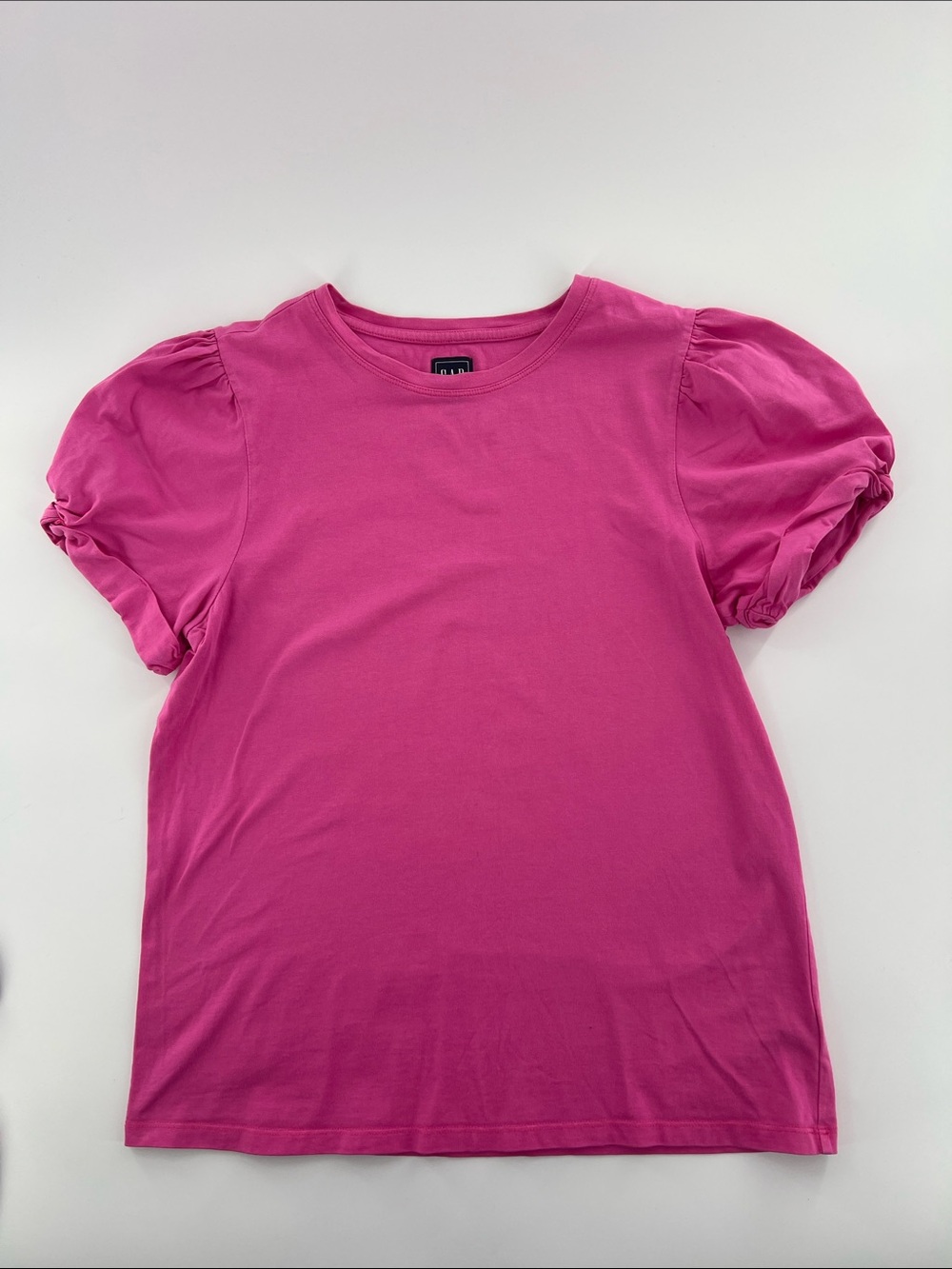 GAP Hot Pink Crewneck Tee puff sleeve casual girlhoodcore dopamine M Tall